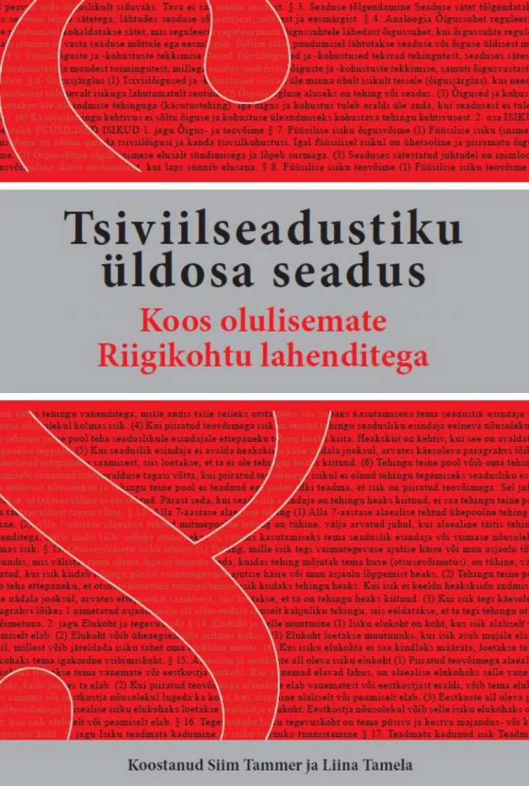 Tsiviilseadustiku üldosa seadus – Estonia. Riigikohus, raamatu kaanepilt