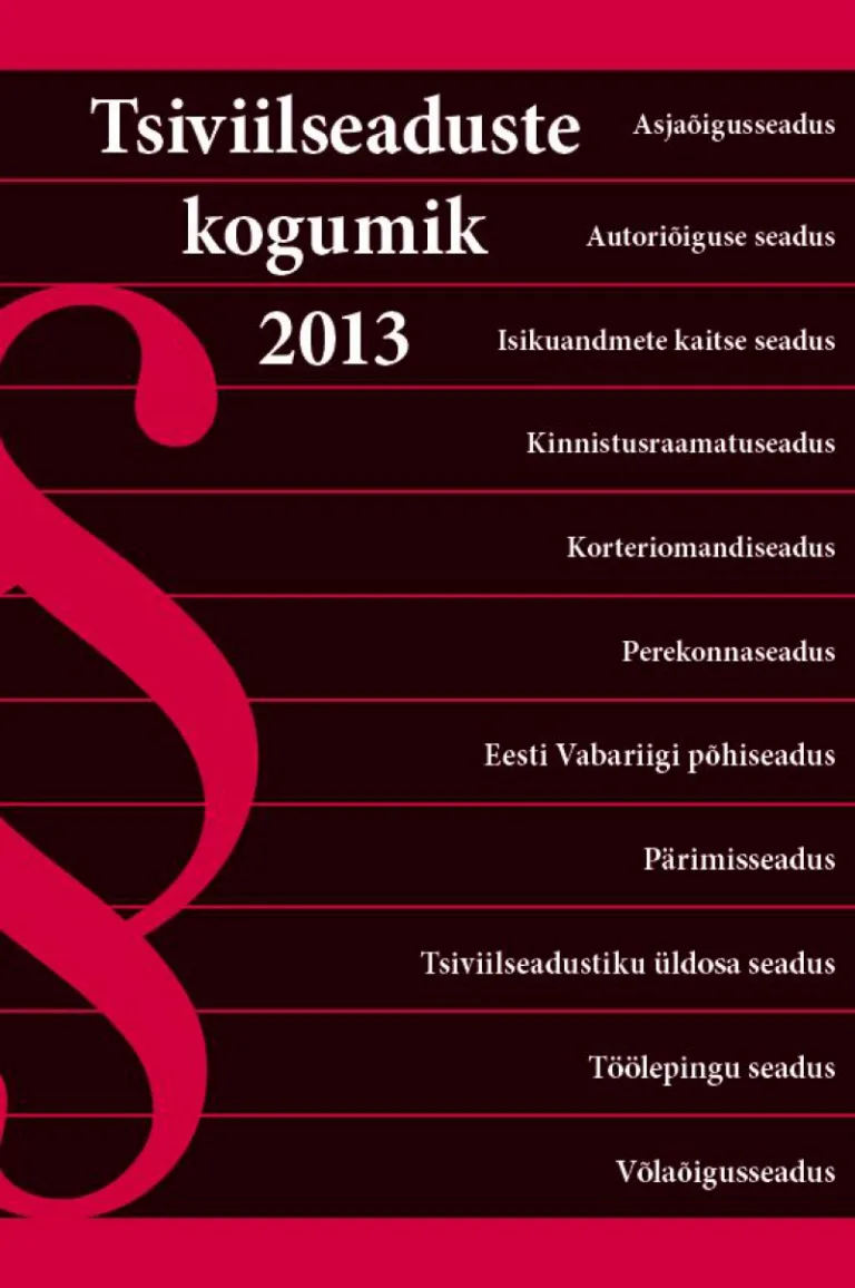 Tsiviilseaduste kogumik 2013 – raamatu kaanepilt